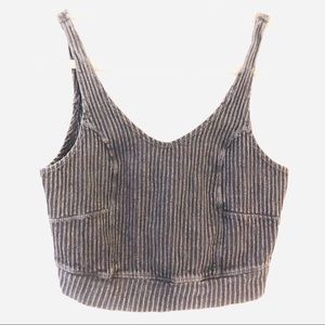 ☁️ BDG Ribbed & Textured Crop Tank Grey ☁️